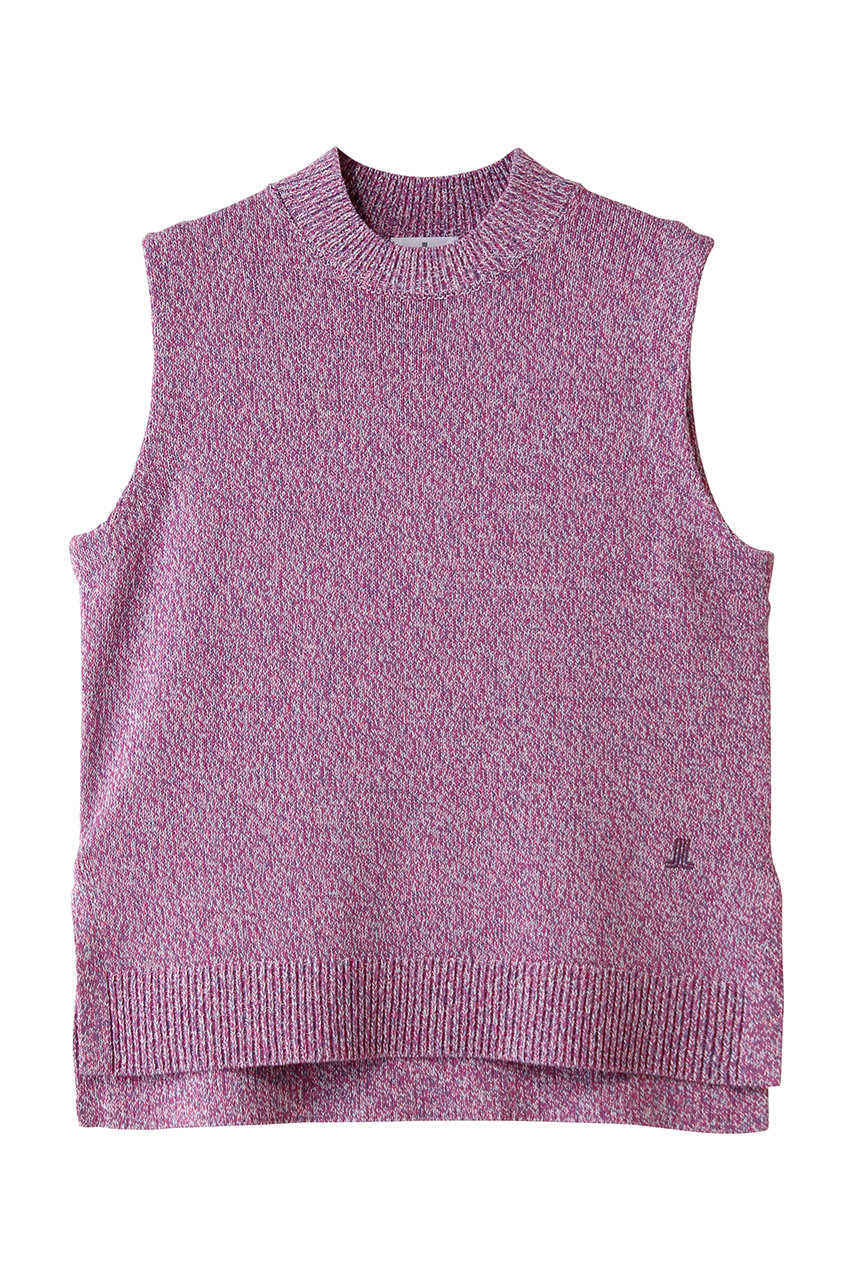 ランバン オン ブルー/LANVIN en Bleuのメランジノースリーブニット(ピンクレッド/3646818)