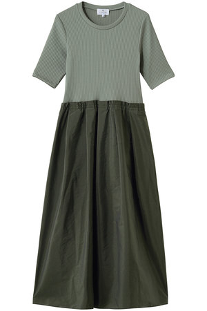 ランバン オン ブルー/LANVIN en Bleuのタフタコンビカットソーワンピース(110500/110503)