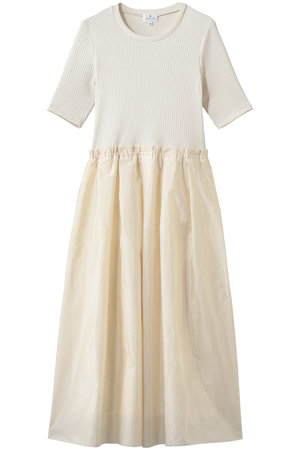 ランバン オン ブルー/LANVIN en Bleuのタフタコンビカットソーワンピース(110500/110503)