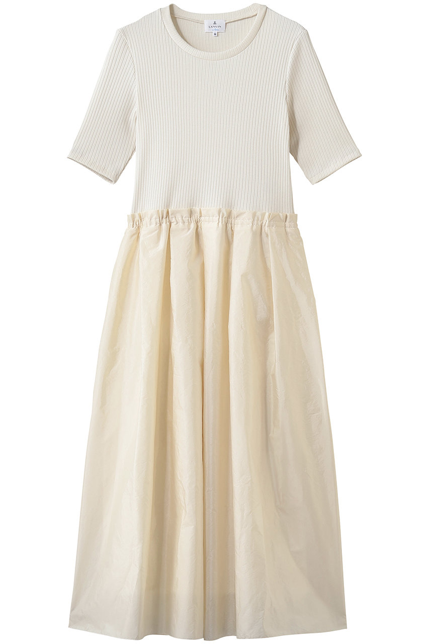 ランバン オン ブルー/LANVIN en Bleuのタフタコンビカットソーワンピース(オフ/3646309)