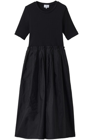 ランバン オン ブルー/LANVIN en Bleuのタフタコンビカットソーワンピース(110500/110503)