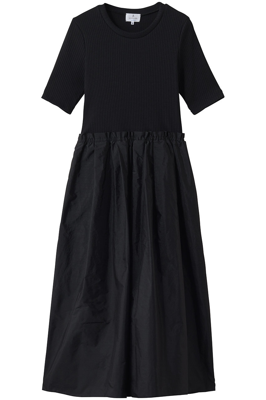 ランバン オン ブルー/LANVIN en Bleuのタフタコンビカットソーワンピース(ブラック/3646309)