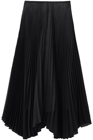 ランバン オン ブルー/LANVIN en Bleuのオーガンジーカーブヘムプリーツスカート(110700/110703)