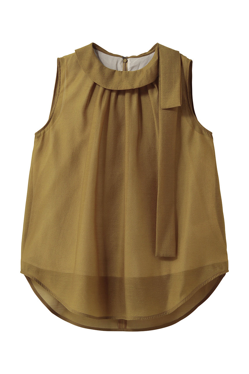 ランバン オン ブルー/LANVIN en Bleuのオーガンジーネックリボンブラウス(イエロー/3646612)