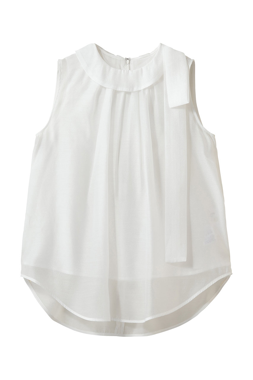 ランバン オン ブルー/LANVIN en Bleuのオーガンジーネックリボンブラウス(オフ/3646612)