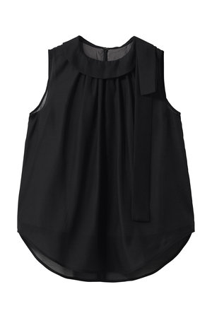 ランバン オン ブルー/LANVIN en Bleuのオーガンジーネックリボンブラウス(110400/110401)