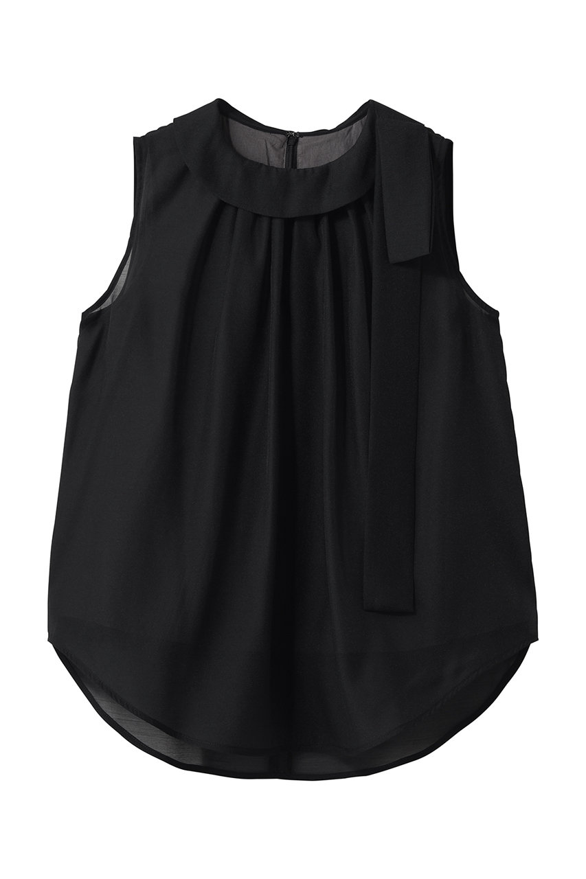 ランバン オン ブルー/LANVIN en Bleuのオーガンジーネックリボンブラウス(ブラック/3646612)