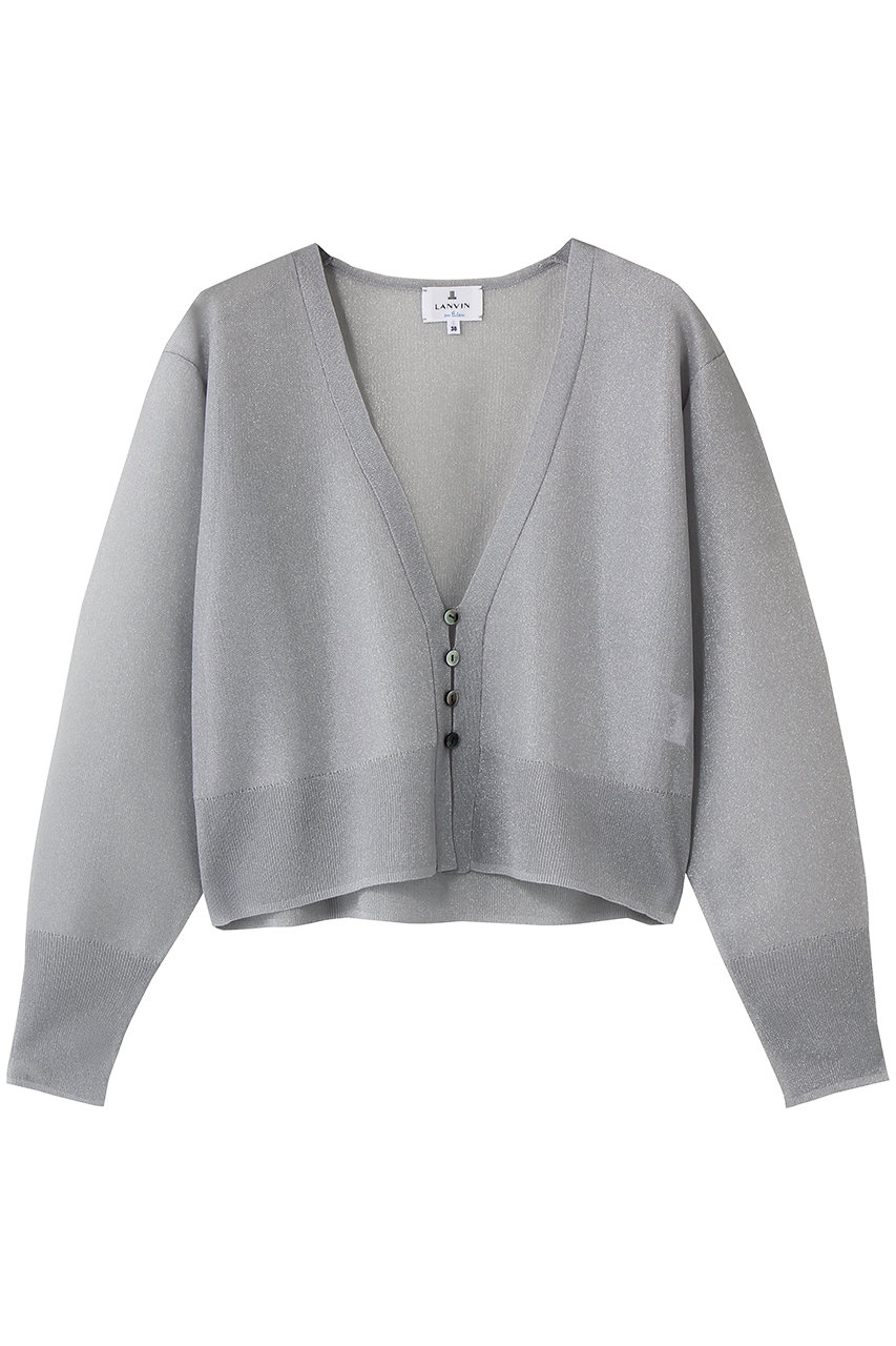 ランバン オン ブルー/LANVIN en BleuのシアーＶネックカーディガン(グレー/3646815)