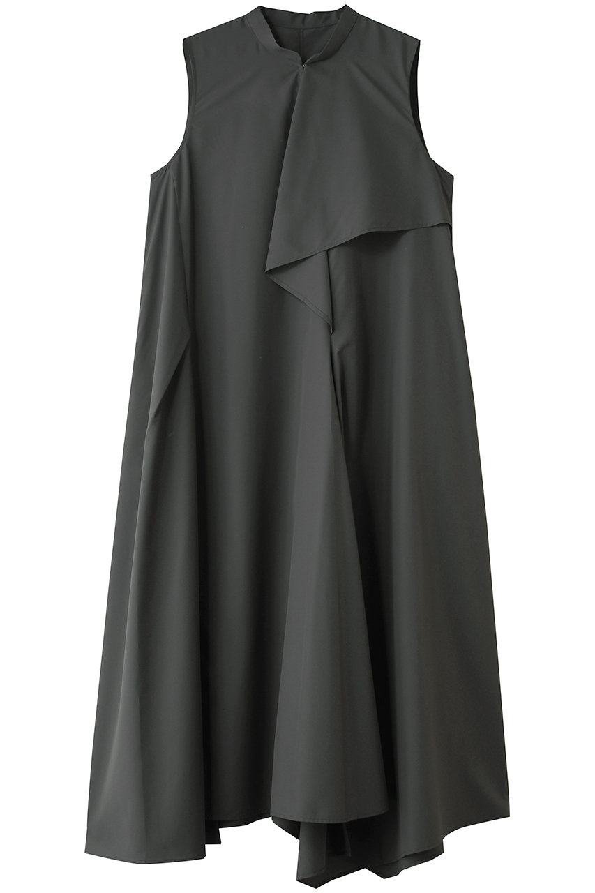 ランバン オン ブルー/LANVIN en Bleuのライトタフタアシンメトリーフレアワンピース(チャコールグレー/3654322)