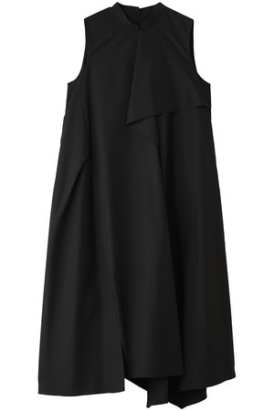 ランバン オン ブルー/LANVIN en Bleuのライトタフタアシンメトリーフレアワンピース(110500/110503)