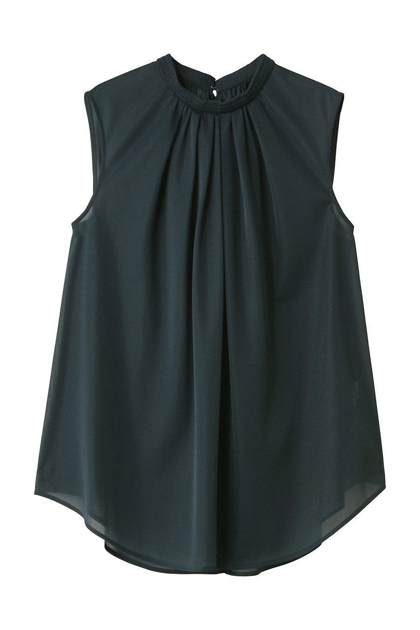 ランバン オン ブルー/LANVIN en Bleuのシアートリコットバックドレープブラウス(ブルー/3656623)