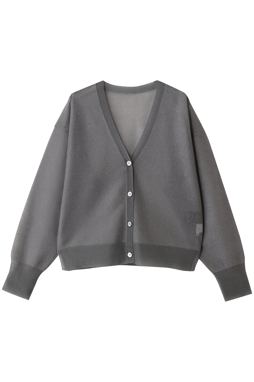 ランバン オン ブルー/LANVIN en BleuのVネックシアーカーディガン(グレー/3656826)