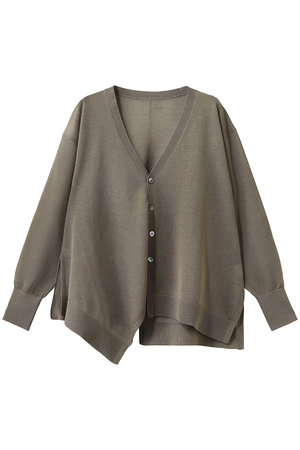 ランバン オン ブルー/LANVIN en Bleuのシアーアシンメヘムカーディガン(110300/110303)