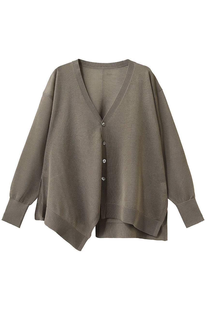 ランバン オン ブルー/LANVIN en Bleuのシアーアシンメヘムカーディガン(ブラウン/3666801)