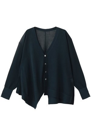 ランバン オン ブルー/LANVIN en Bleuのシアーアシンメヘムカーディガン(110300/110303)