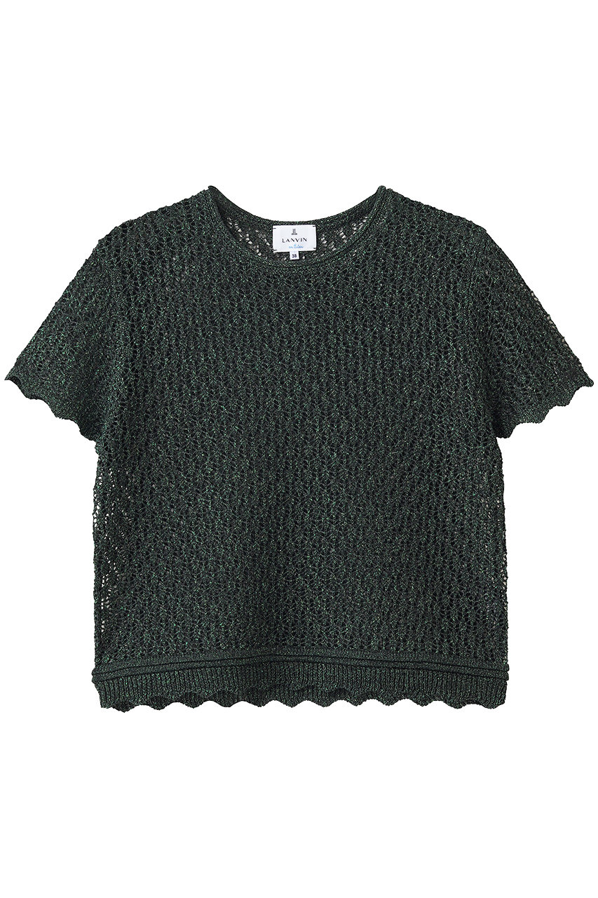 ランバン オン ブルー/LANVIN en Bleuのシアーラメレースニット(グリーン/3666802)