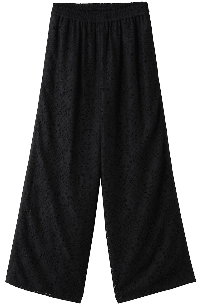 ランバン オン ブルー/LANVIN en Bleuのサイドテープレースゴムパンツ(ブラック/3666412)