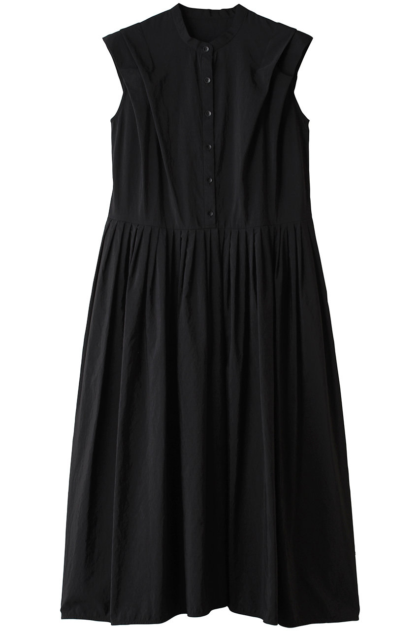 ランバン オン ブルー/LANVIN en Bleuのナイロンタッサータックワンピース(ブラック/3676305)