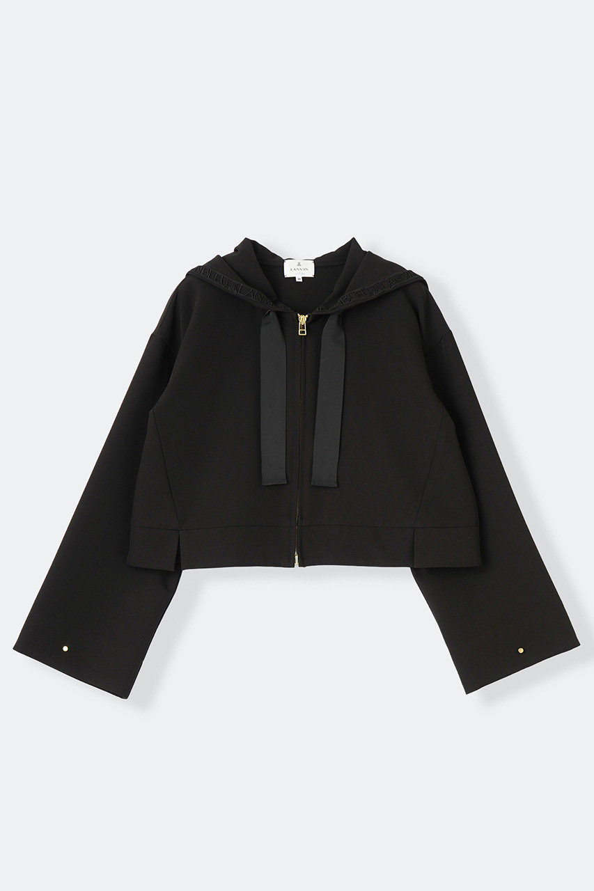 ランバン オン ブルー/LANVIN en Bleuの【予約販売】ロゴレーステープフーディー(ブラック/3686711)