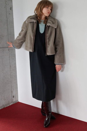 ランバン オン ブルー/LANVIN en Bleuの【予約販売】クリアツイルUネックワンピース(110500/110503)