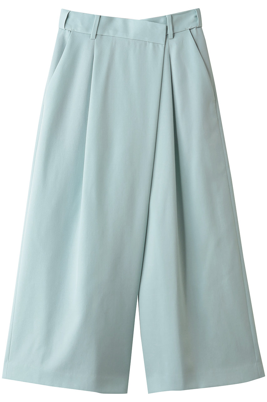 LANVIN en Bleu ウールツイルクロップドワイドパンツ (グリーン, 38) ランバン オン ブルー ELLE SHOP