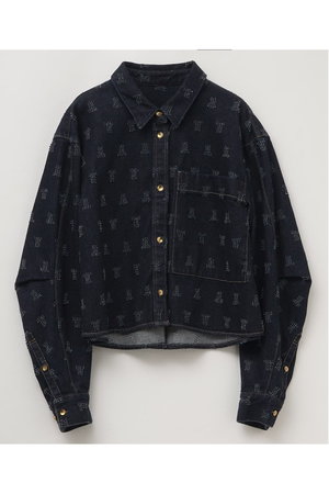 ランバン オン ブルー/LANVIN en Bleuの【予約販売】パンチングデニムクロップドシャツ(110400/110403)