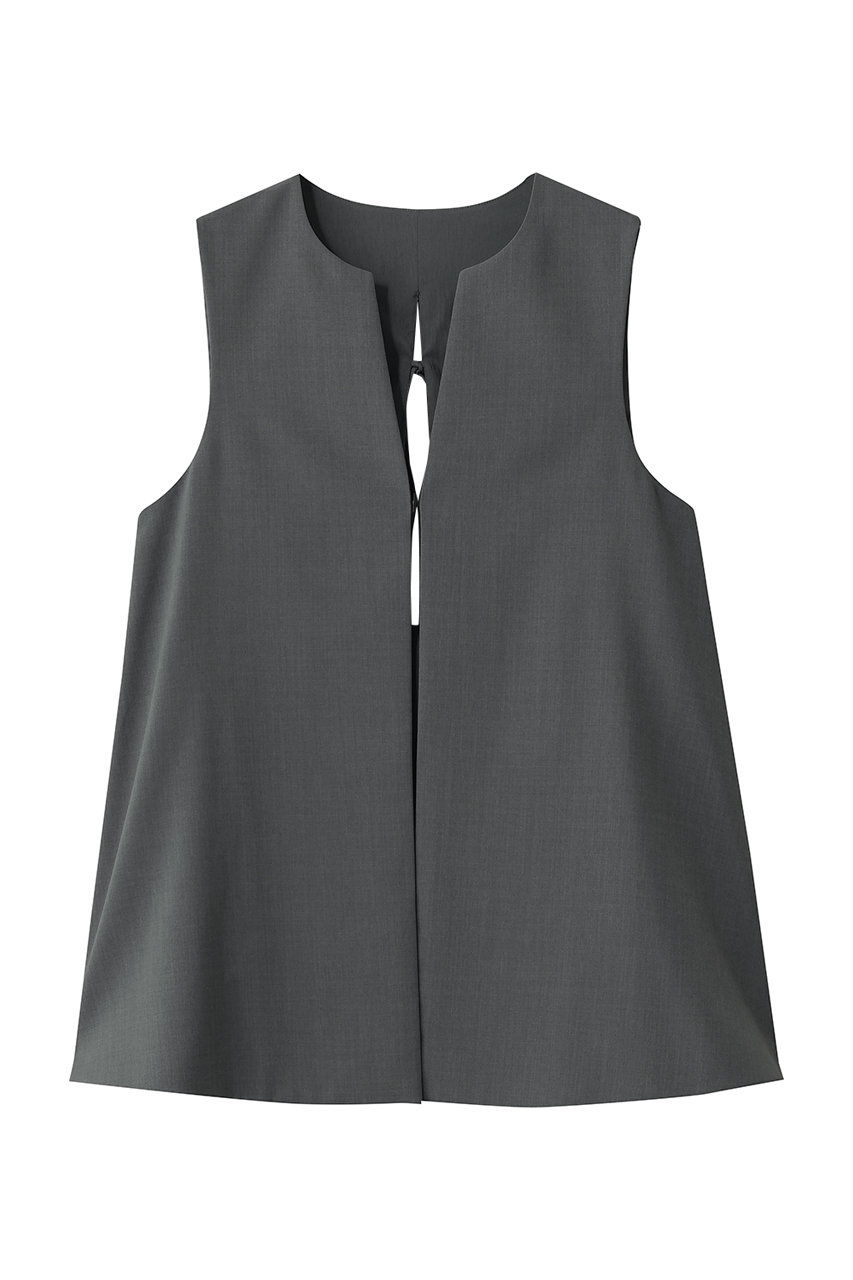 ランバン オン ブルー/LANVIN en Bleuのドライポリエステルバックオープンベスト(グレー/3676615)