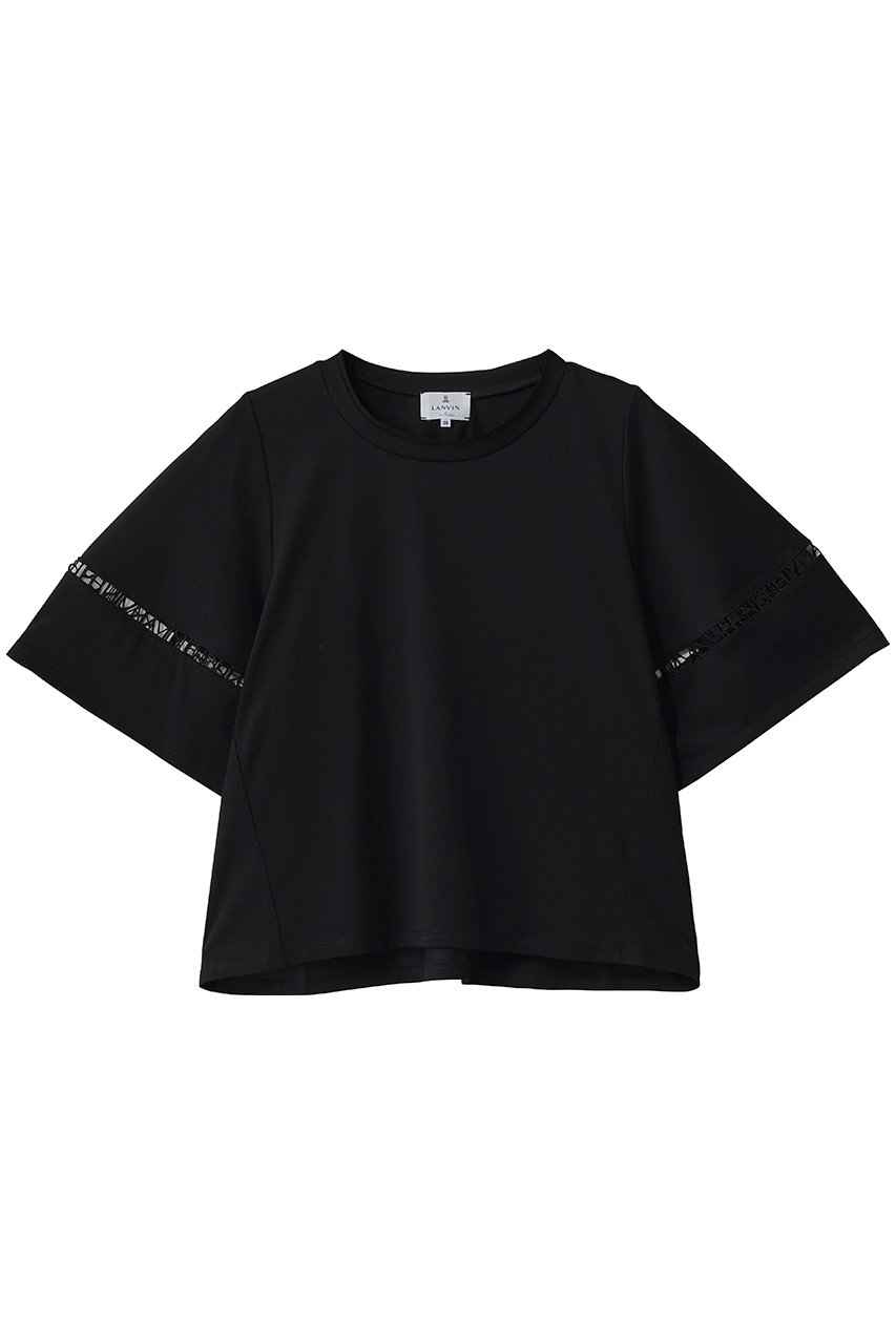 ランバン オン ブルー/LANVIN en Bleuのロゴレーステープカットソー(ブラック/3686707)