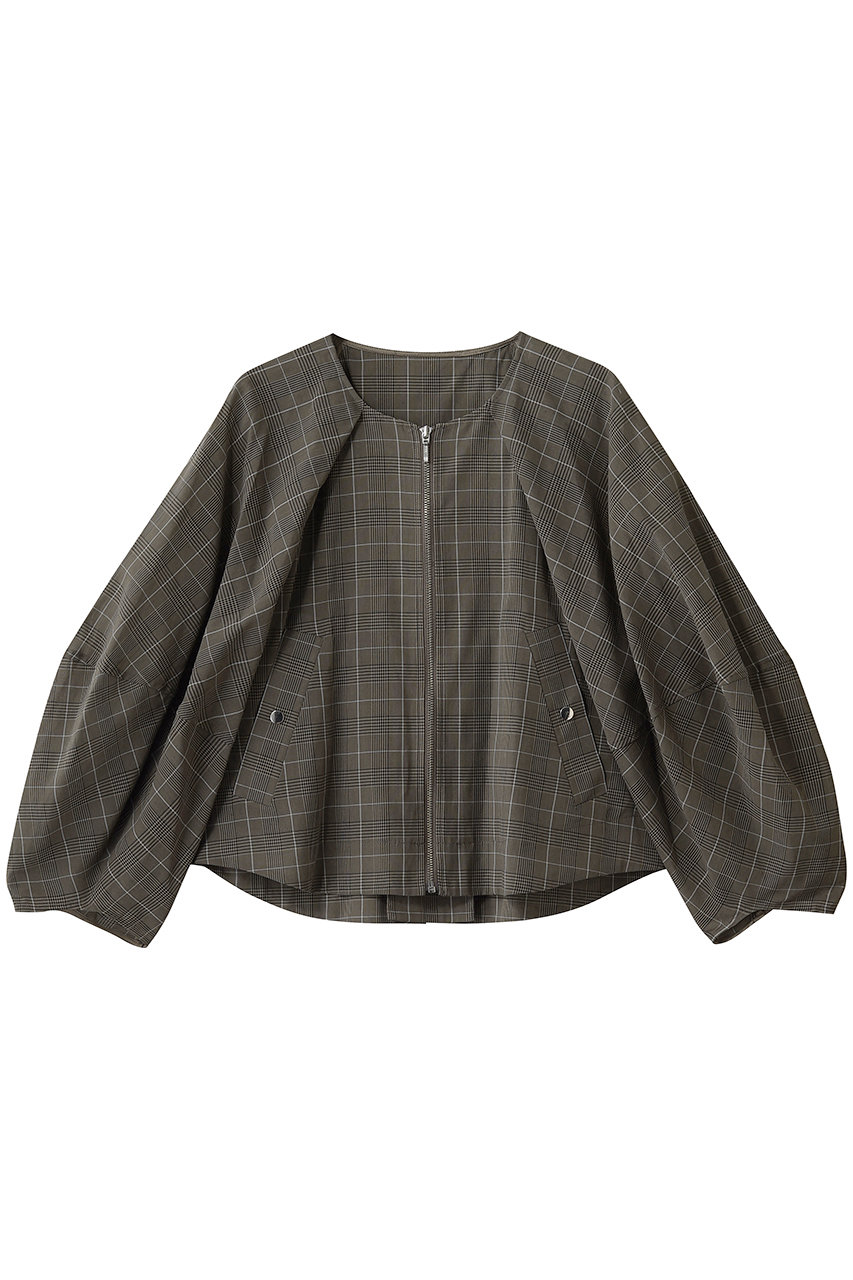 ランバン オン ブルー/LANVIN en Bleuのシアージップアップブルゾン(ブラウン/3686211)