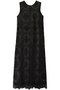 ラインフラワーレースワンピース ランバン オン ブルー/LANVIN en Bleu ブラック