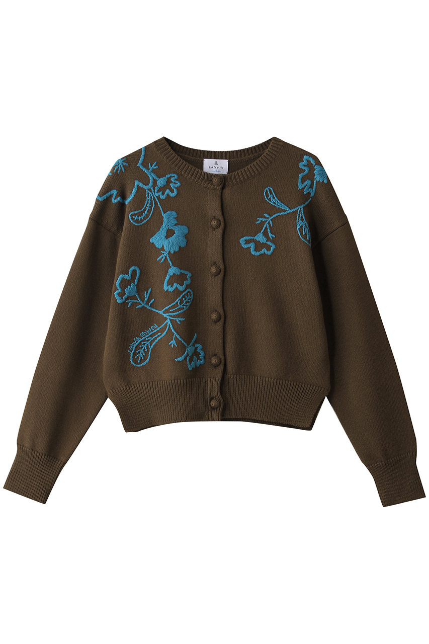 ランバン オン ブルー/LANVIN en Bleuのエンブロイダリーニットカーディガン(ブラウン/3686806)