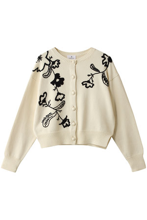 ランバン オン ブルー/LANVIN en Bleuのエンブロイダリーニットカーディガン(110300/110303)