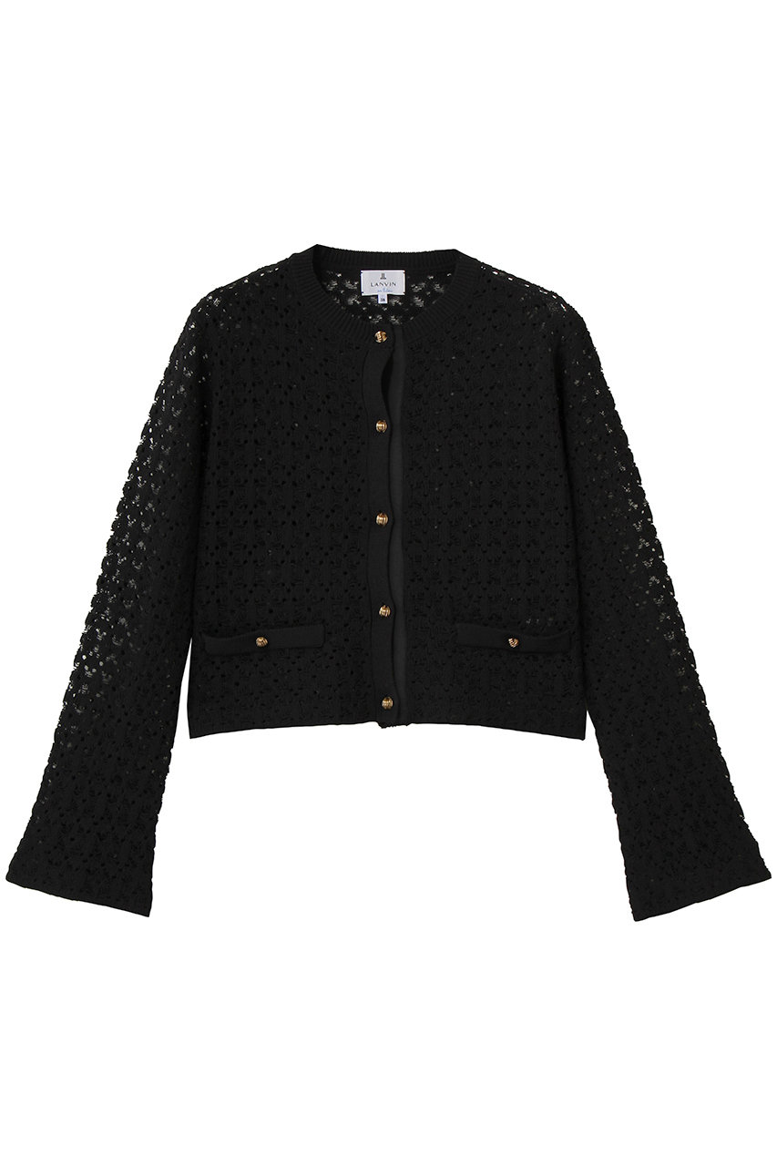 ランバン オン ブルー/LANVIN en Bleuのコードレースニットジャケット(ブラック/3696201)