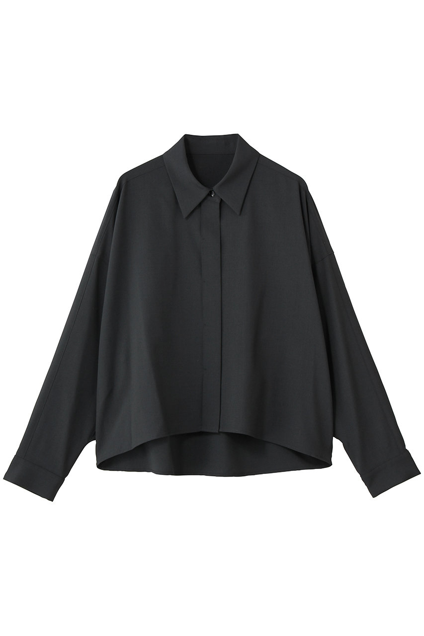 ランバン オン ブルー/LANVIN en Bleuのウールトロピカルドルマンフォルムシャツ(チャコールグレー/3696609)