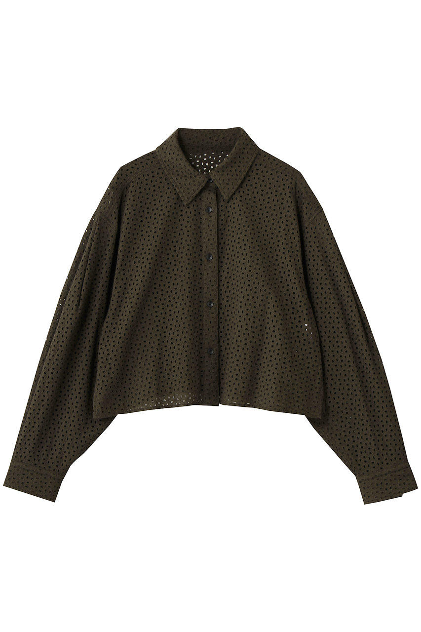 ランバン オン ブルー/LANVIN en Bleuのコットンレースショートシャツ(ブラウン/3696610)