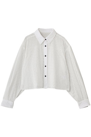 ランバン オン ブルー/LANVIN en Bleuのコットンレースショートシャツ(110400/110403)