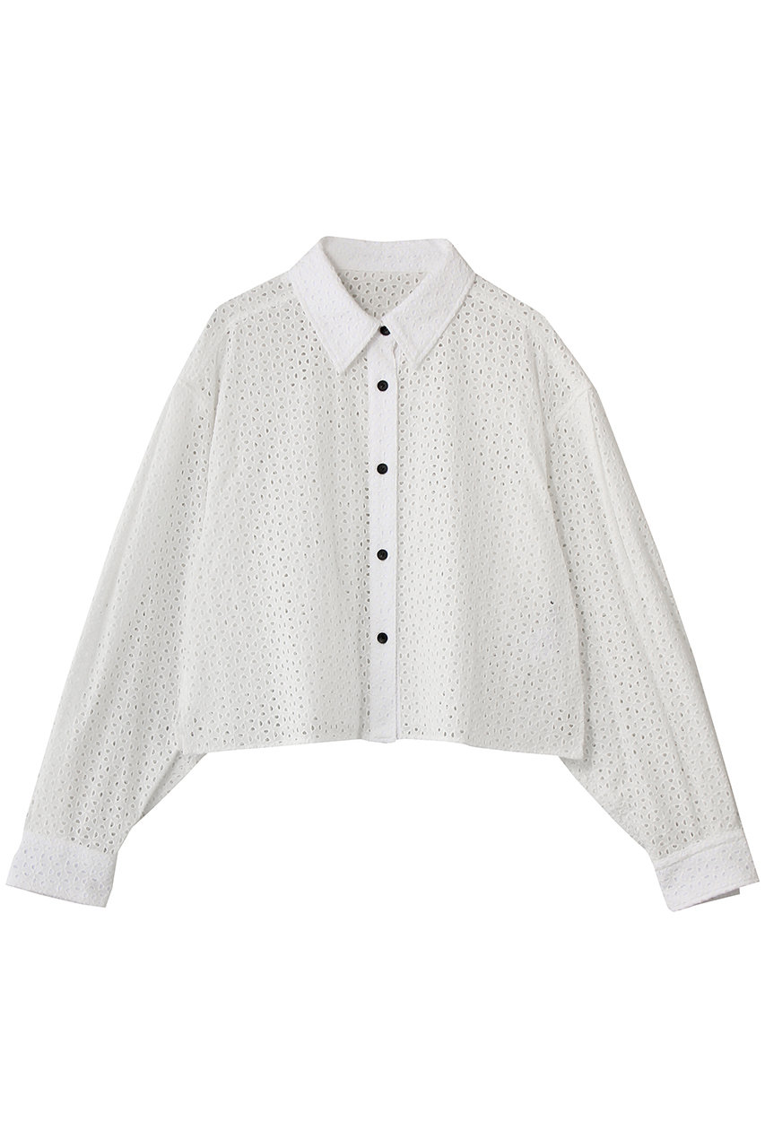ランバン オン ブルー/LANVIN en Bleuのコットンレースショートシャツ(オフ/3696610)