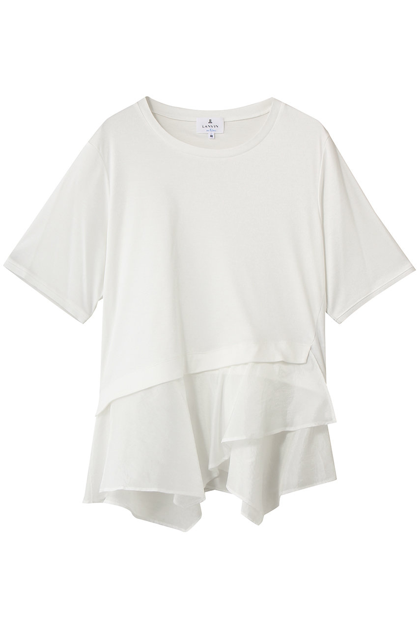 ランバン オン ブルー/LANVIN en Bleuのアシンメヘムコンビカットソー(オフ/3696715)