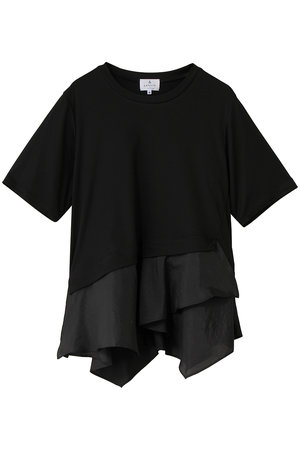 ランバン オン ブルー/LANVIN en Bleuのアシンメヘムコンビカットソー(110100/110102)
