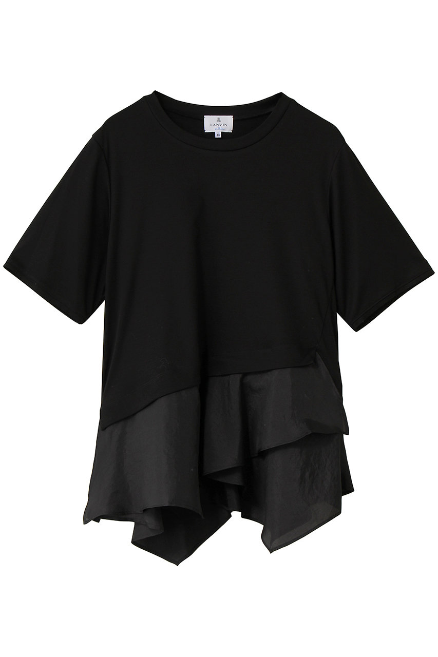 ランバン オン ブルー/LANVIN en Bleuのアシンメヘムコンビカットソー(ブラック/3696715)