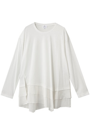 ランバン オン ブルー/LANVIN en Bleuのレイヤードヘムコンビカットソー(110100/110103)