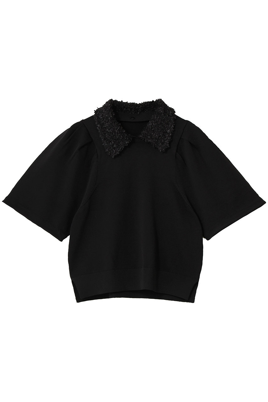 ランバン オン ブルー/LANVIN en Bleuのフラッグヤーンカラー2ｗａｙニット(ブラック/3696807)