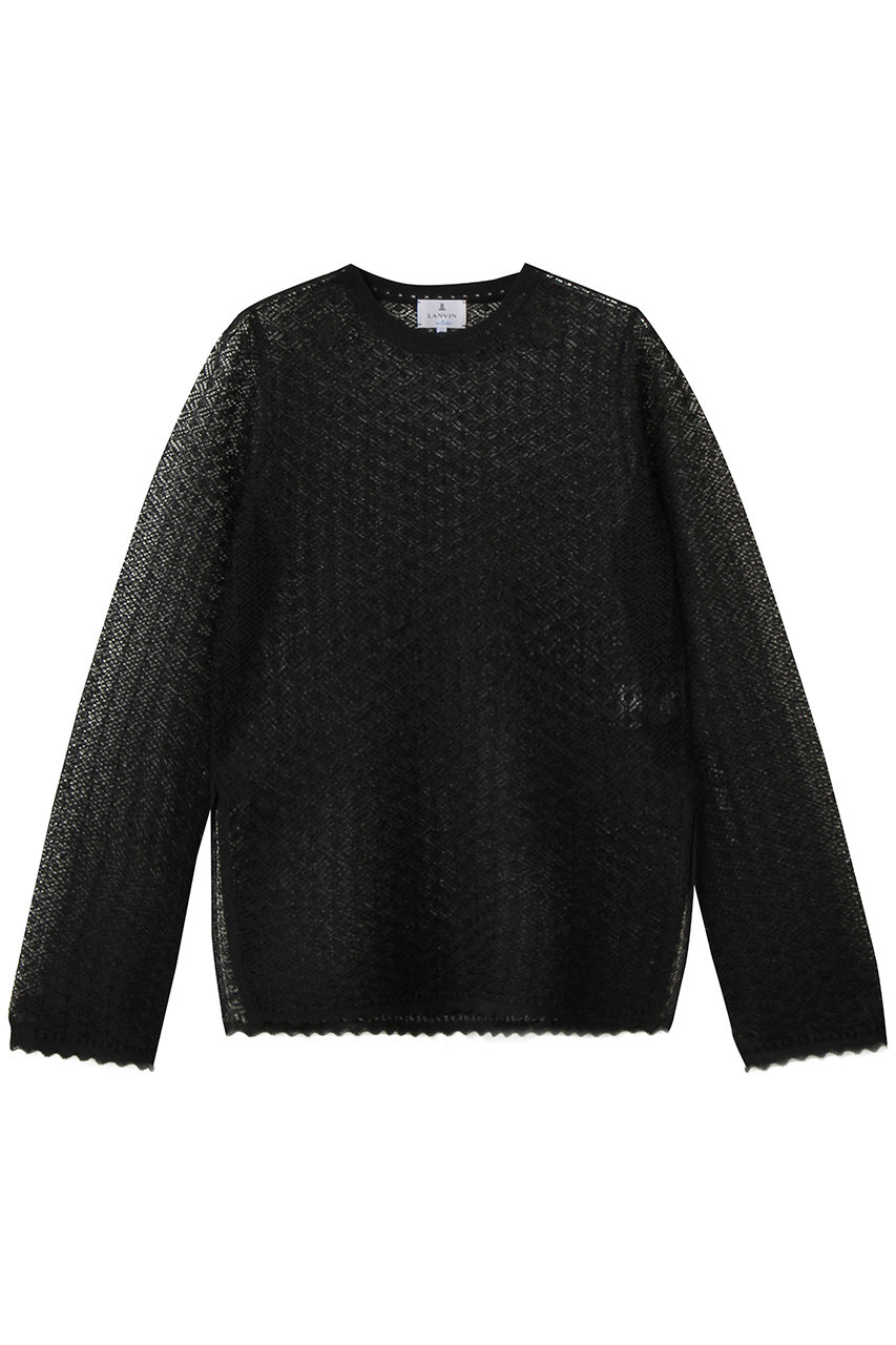ランバン オン ブルー/LANVIN en Bleuのラメレースニット(ブラック/3696811)