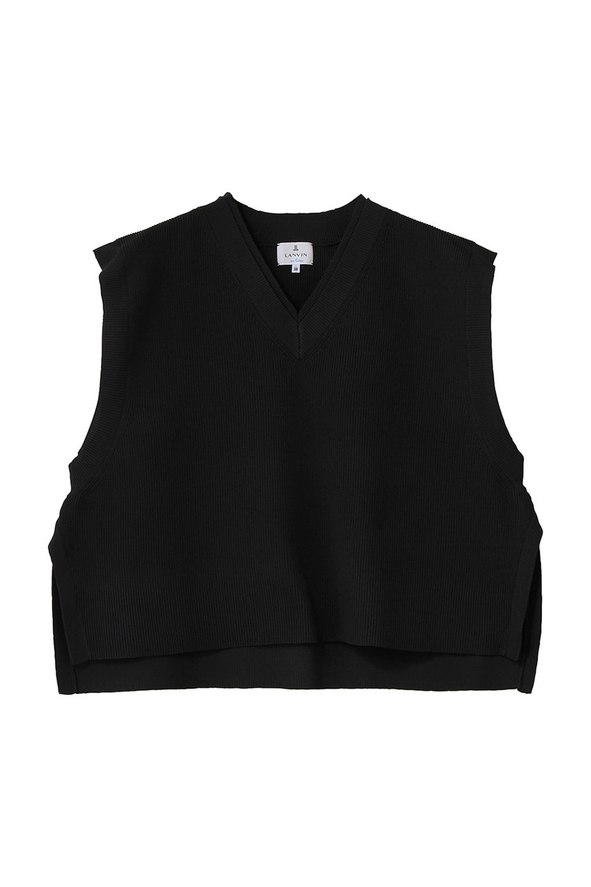 ランバン オン ブルー/LANVIN en BleuのＶネックニットベスト(ブラック/3696812)