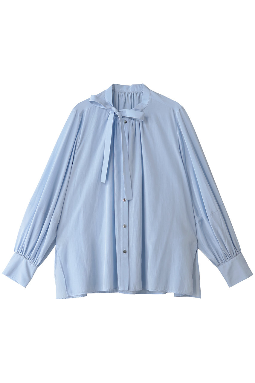 LANVIN en Bleu トリアセローンボウタイリボンブラウス (サックス, 38) ランバン オン ブルー ELLE SHOP