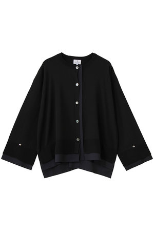 ランバン オン ブルー/LANVIN en Bleuのシャツトリムニットコンビカーディガン(110300/110303)