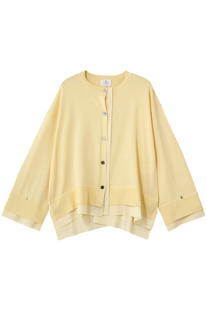 ランバン オン ブルー/LANVIN en Bleuのシャツトリムニットコンビカーディガン