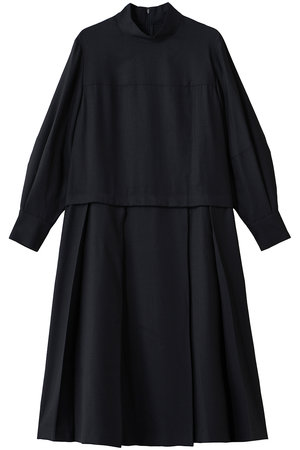 ランバン オン ブルー/LANVIN en Bleuのプリーツコンビワンピース(110500/110503)