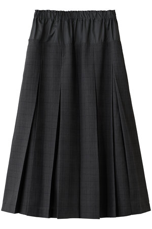 ランバン オン ブルー/LANVIN en Bleuのタフタコンビウールプリーツスカート(110700/110703)