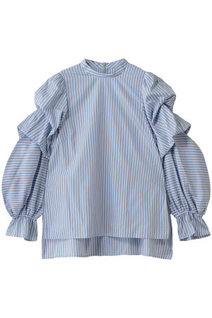 ランバン オン ブルー/LANVIN en Bleuのボリュームスリーブコットンブラウス(110400/110403)